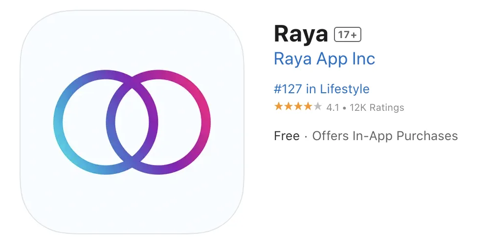 Raya's reviews on app store